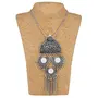 Afghani Designer Turkish Style Oxidised German Silver Chandbali Necklace Pandent Jewellery for Girls & Women, 2 image
