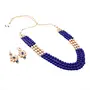 Three Layer Blue Gold Plated Kundan Necklace for Women (Blue), 3 image