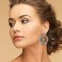 German Silver Oxidized Non-Precious Metal Afghani Chand Earrings for Women, 2 image