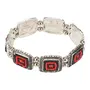 Silver Oxidized Hand Embroidery Bracelet for Boys and Men, 2 image
