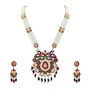 Gold Plated Peacock Style Gold Plated Jadau Necklace Set for Women, 2 image