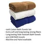 STAMIO Cotton 425 GSM Bath Towel Set for Men and Women | 70 X 140 cm Extra Soft & Absorbent Large Size Towels for Bathing | Combo Pack of 3 | Brown White and Blue, 2 image