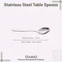 STAMIO Stainless Steel Dinner/Master/Table Spoon (3 Pcs) and Fork (3 Pcs) Set of 6 Silver, 3 image