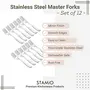 STAMIO Stainless Steel Dinner/Master/Table Fork Set of 12 Silver, 2 image