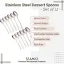 STAMIO Stainless Steel Dessert Spoon Set of 12 Silver, 2 image