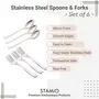 STAMIO Stainless Steel Dinner/Master/Table Spoon (3 Pcs) and Fork (3 Pcs) Set of 6 Silver, 2 image