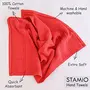STAMIO Cotton Hand Towel Soft 425 GSM 60 X 40 cm (Set of 6 Gajri) | Quick Dry Full Size Large, 4 image