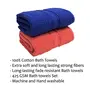 STAMIO Cotton 425 GSM Bath Towel Set for Men and Women | 70 X 140 cm Extra Soft & Absorbent Large Size Towels for Bathing | Combo Pack of 2 | Blue and Coral, 2 image