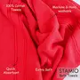 STAMIO Cotton 425 GSM Bath Towel for Men and Women | 70 X 140 cm Extra Soft & Absorbent Large Size Towels for Bathing | Red, 6 image