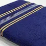 STAMIO Cotton 390 GSM Bath Towel for Men and Women | Extra Soft & Absorbent Large Size Towels for Bathing | 70L X 140W CM (Navy Blue), 4 image