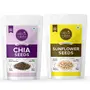 Heka Bites Raw Super Seeds Assorted Pack of 2 - Sunflower Seeds & Chia Seeds250g PO3 | Rich in Dietary Fiber and Protein | Diet Snacks | For 