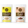 Heka Bites 100% Raw Super Seeds Assorted Pack of 2 - Flax Seeds & Sunflower Seeds 250g | Rich in Dietary Fibre and Protein| Diet Snacks| For 