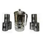 Dynore Stainless steel Set Of 6 Round Glass and 1 Delux Jug 2 Ltr
