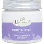 Kaumudi Body Butter - Rose Jasmine & Lavender (Handcrafted with Natural Ingredients) | Hydrating & Deep Moisturization | 100 Times Washed Ghee | Paraben Silicone & Mineral Oil Free |150g/5.29 fl Oz