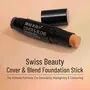 Swiss Beauty Waterproof Cover & Blend Foundation Stick Full Coverage Foundation with Natural Matte Finish Foundation with Brush | Shade - Almond Beige12g, 3 image