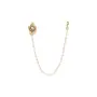 Priyaasi Kundan Studded Golden ColorClip-on Nose Ring with Pearl Chain For Women