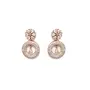 Priyaasi Pretty Drop Earrings for Women | Rose Gold-Color| Round Flower Earrings for Women & Girls | Stylish Jewellery for Parties & weddings | Gift for Women