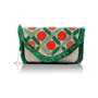 Priyaasi Green Embroidered Handmade Sling Bag for Women - Stylish Trendy Antique Casual Crossbody Bag with Detachable Chain Magnetic Closure