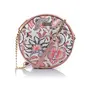 Priyaasi Floral Motif Cross Body Bag Round Sling Bag for Women - Ladies Wallet Cell Phone Purse Pouch Mini Shoulder Bag with Strap Slip in Card Slots