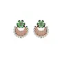 Priyaasi Green Floral AD Rose Gold-ColorChandabli Earrings