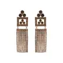 Priyaasi Geometric Stone Studded Tasseled Drop Earrings
