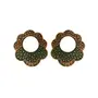 Priyaasi Green Floral Studded Golden ColorEarrings