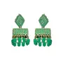 Priyaasi Green Golden ColorCase Jhumka Earrings