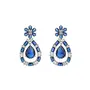 Priyaasi Blue Floral Pear AD Silver-ColorDrop Earrings