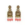 Priyaasi k Studded Floral Block Gold-ColorDrop Earrings
