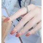 Anzailala Press On Nails Fake Nails 24 Pcs Artificial Nail Jelly Glue On Fe Nails Stick On Nails for Women Girls, 7 image