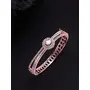 Priyaasi Floral Design Bracelet for Women | Rose Gold-Color| Bangle-Style Bracelet for Girls | Interlock Closure | Perfect for Weddings & Parties, 4 image