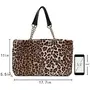 Aashiya Trades Large Capacity Fuzzy Shoulder Bags For Women Hobo Handbags Fur Handbags Fashion Bags (Leopard), 2 image