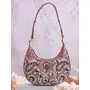 Priyaasi PU Leather Floral Motif dle Bag for Women’s – Multipurpose Stylish Trendy Casual Ladies Handbag Purse with Adjustable Strap Zipper Closure k, 4 image