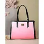 Priyaasi PU Leather Peach Ombre Solid Tote Bag for Women's - Stylish Trendy Casual Handbag with Magnetic Closure for Office College, 5 image