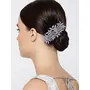 Priyaasi Flower and Leaf Design White Artificial Fancy Alligator Hair Clip/s For Women and Girls, 3 image