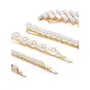 Priyaasi Gold and White Pearl Design Fancy Metal Hair Clip for Women (Pack of 5 Hair s), 4 image