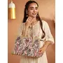 Priyaasi PU Leather Paisley Kalamkari Chain Wallet and Tote Bag Set for Women's - Stylish Trendy Casual Handbag with Magnetic Closure and Chain Wallet with Zipper Closure for Office College, 2 image