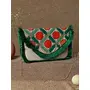 Priyaasi Green Embroidered Handmade Sling Bag for Women - Stylish Trendy Antique Casual Crossbody Bag with Detachable Chain Magnetic Closure, 5 image