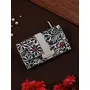 Priyaasi PU Leather Floral Motif Flap Wallet/Bi-fold Wallet for Women's - Stylish Trendy Casual Ladies Money Purse with Card Holder Magnetic Closure Black, 5 image