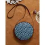 Priyaasi Blue Ikat Round Cross Body Bag Round Sling Bag for Women - Ladies Wallet Cell Phone Purse Pouch Mini Shoulder Bag with Strap Slip in Card Slots, 5 image