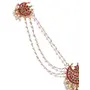 Priyaasi Golden ColorRed & Gold Coloured Stone Juda Hair Accessories for Women & Girls, 6 image
