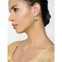 Priyaasi Contemporary Earrings for Women | Stylish Drop Earrings in Round Halo Design | Silver-Color| Modern Elegant Women Jewellery, 4 image