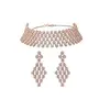 Priyaasi Jewellery Set for Women | Fancy & Bold Tiny Flower Link Pattern | Rose Gold-ColorChoker Set | Jewellery Set for Women - Wedding Engagement, 5 image
