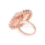 Priyaasi Elegant Ring for Women | Round Flower Design | Rose Gold Ring () | Adjustable Fit | Oversized Cocktail Ring for Girls for Wedding & Parties, 5 image