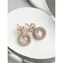 Priyaasi Pretty Drop Earrings for Women | Rose Gold-Color| Round Flower Earrings for Women & Girls | Stylish Jewellery for Parties & weddings | Gift for Women, 6 image