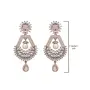 Priyaasi Dual-Toned Party Pearl Earrings for Women | Flower Drop Design | Silver & Rose Gold-Color| Earrings for Women | Stylish Gift for Girls, 6 image