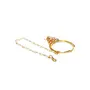 Priyaasi Golden ColorKundan Studded With Beads Chain Floral Nath/Nose Ring For Women, 4 image