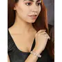 Priyaasi Stunning /AD Bracelet for Women | Fashionable & Elegant | Floral Design Girls Bracelet | Plating of Rose Gold | Bracelet in Bangle Style | Interlock Closure | Onesize - 2.6, 4 image