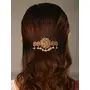 Priyaasi Multi-Color Kemp Stones Pearls Golden ColorPeacock Claw Clip Hair Accessories, 4 image