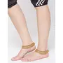 Priyaasi 18 Ct Golden ColorBrass Kundan Anklet Set/Payal for Women, 5 image